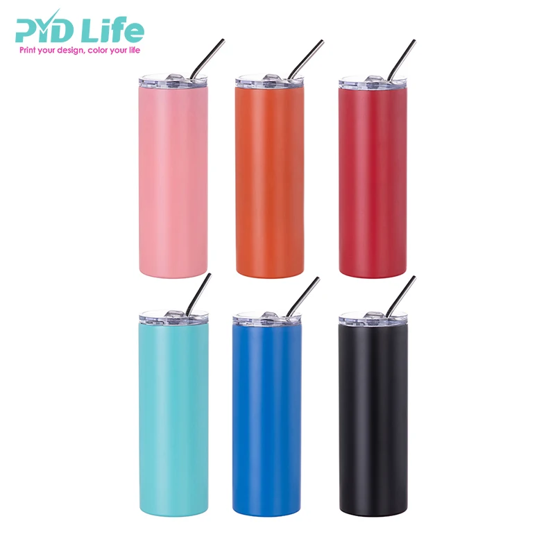 

Wholesale Double Walled Tumbler 20 OZ Straight Skinny Sublimation Tumblers Powder Coating Engraving Logo, Colored