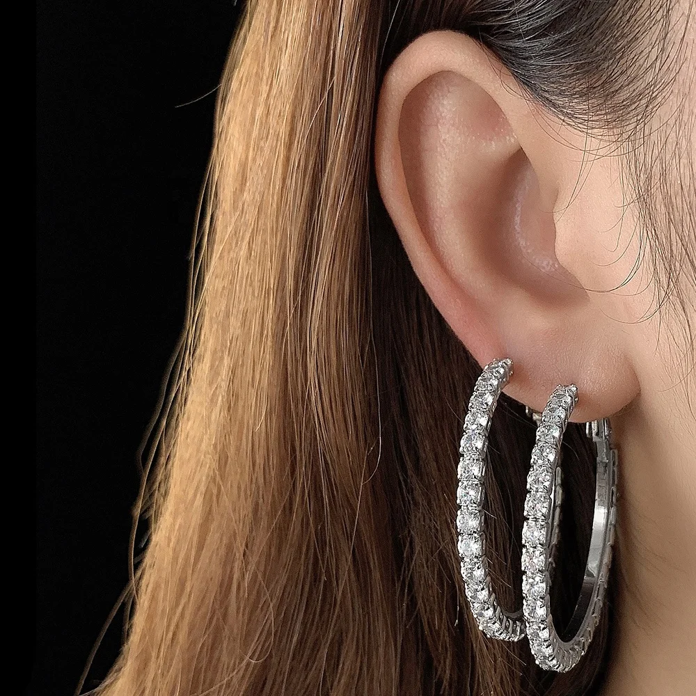 

bling stud earrings gold plated jewelry zircon diamond hoop earrings weomen, Gold,silver