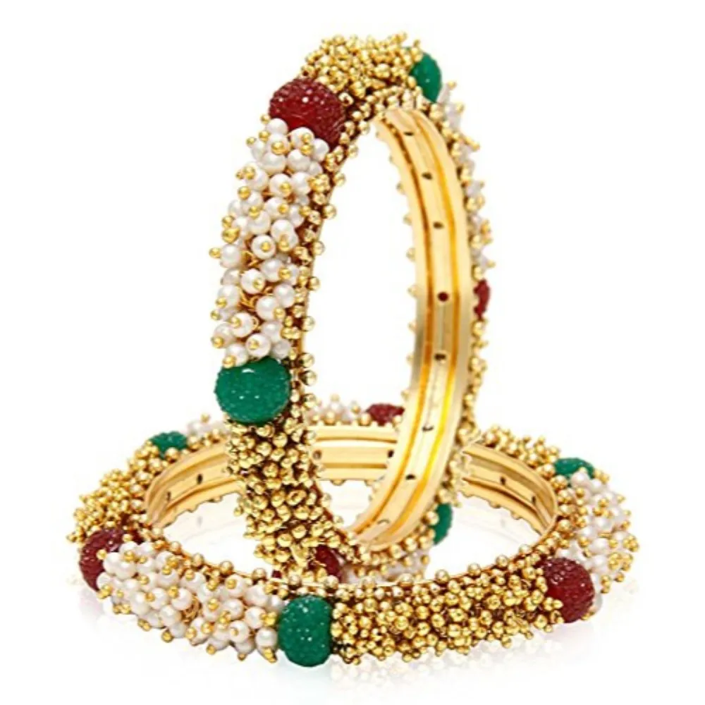 Indian Fashion Jewelry Bollywood 14 K Gold Plated Golen And White Pearl
