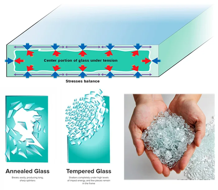 Clear Tempered Glass Partition Wall Panels Office Frameless Frosted