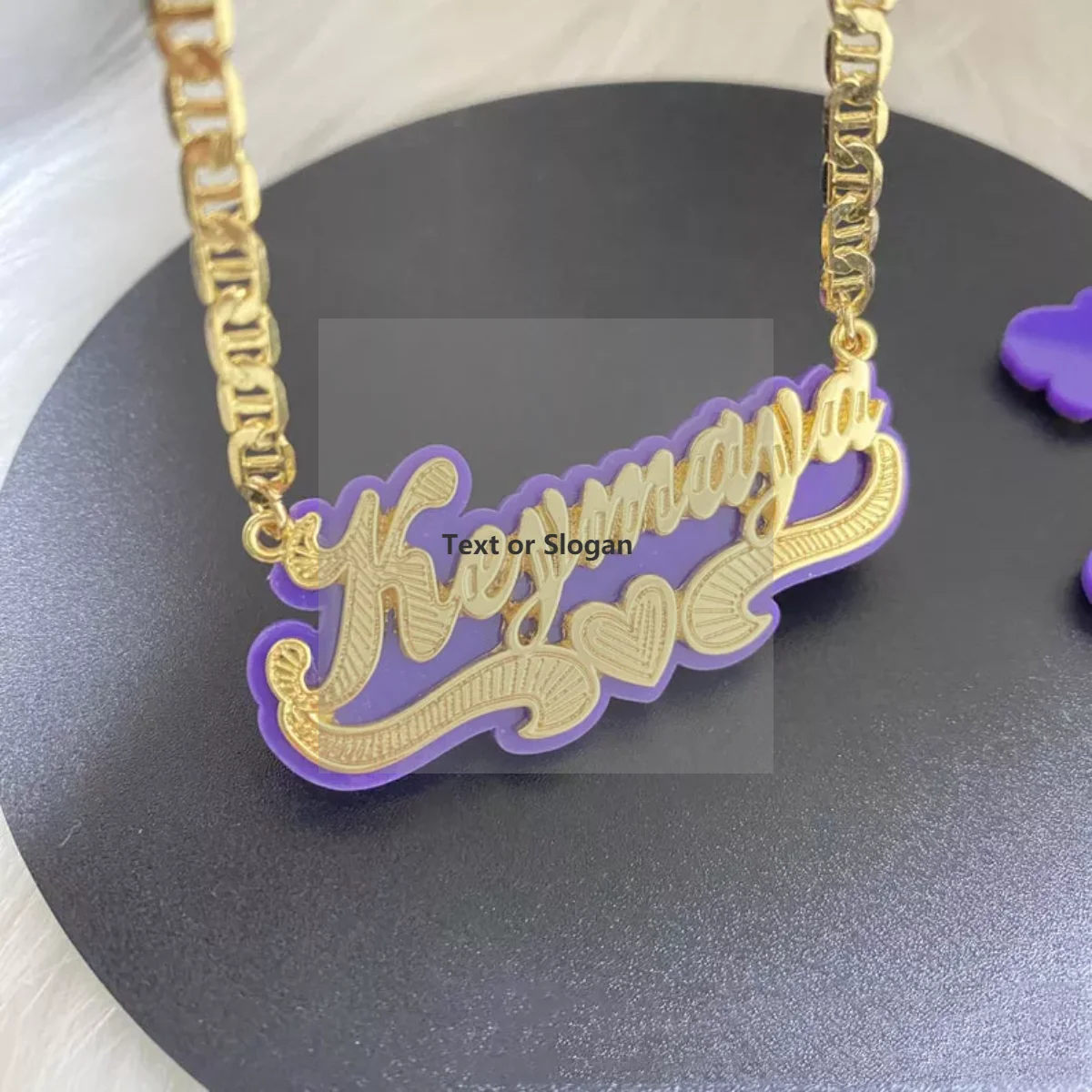 Letter Nameplate Pendant Necklace 