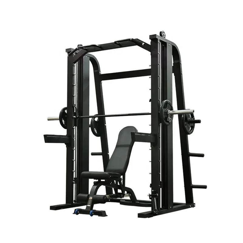 

Home Cage Fitness Equipment Powerlifting Custom Power Tower Pull Up Bar Cable Pulley Multi Functional Smith Machine Squat Rack, Black