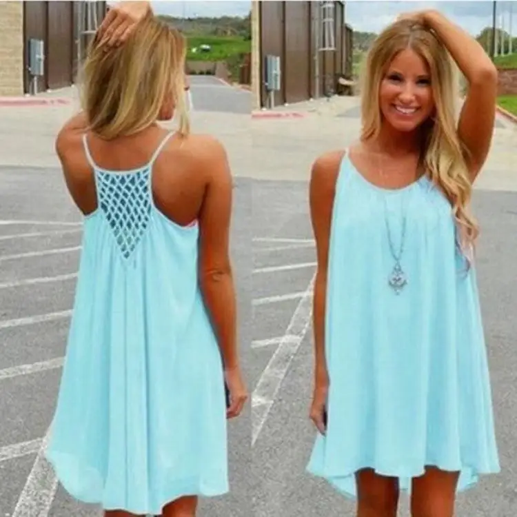 

Women Solid Color Suspenders Slip Dress Sleeveless Plus Size Tight Dress Mini Spaghetti Strap Ladies Skirt Dress
