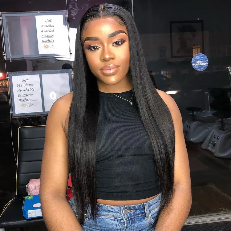 

13x6 HD transparent lace closure Wigs Brazilian Straight for black women 30 Inch Bone Straight Lace Front Wig T part wig