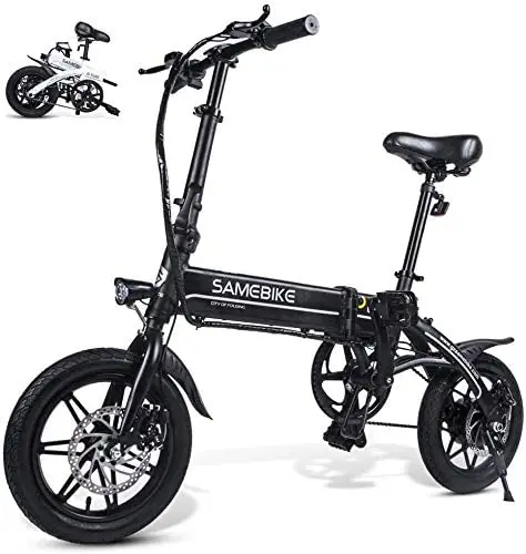 

RTS 2021 American stock SAMEBIKE 14 inch folding electric bicycle adult aluminum alloy small bike USA bike scooter