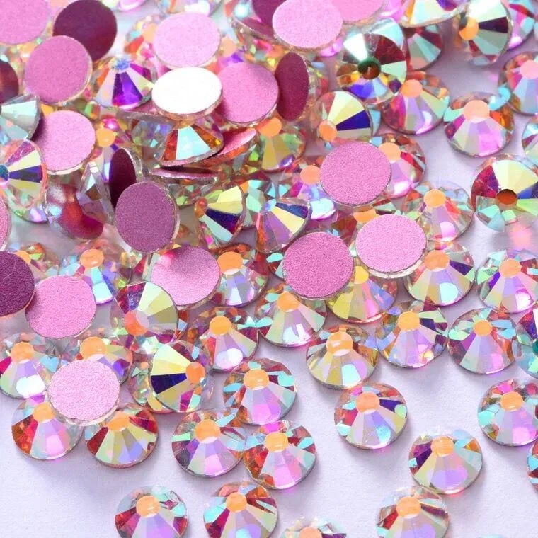 

Wholesale Rose Golden Base Crystal AB Flatback Rhinestone crystal strass