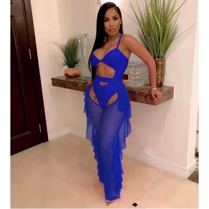 

Su1799 Wholesale Cheap Sexy Swimsuits Solid Net Yarn Swimwear Bikini Pants Hollow Out Bodycon Swimsuit