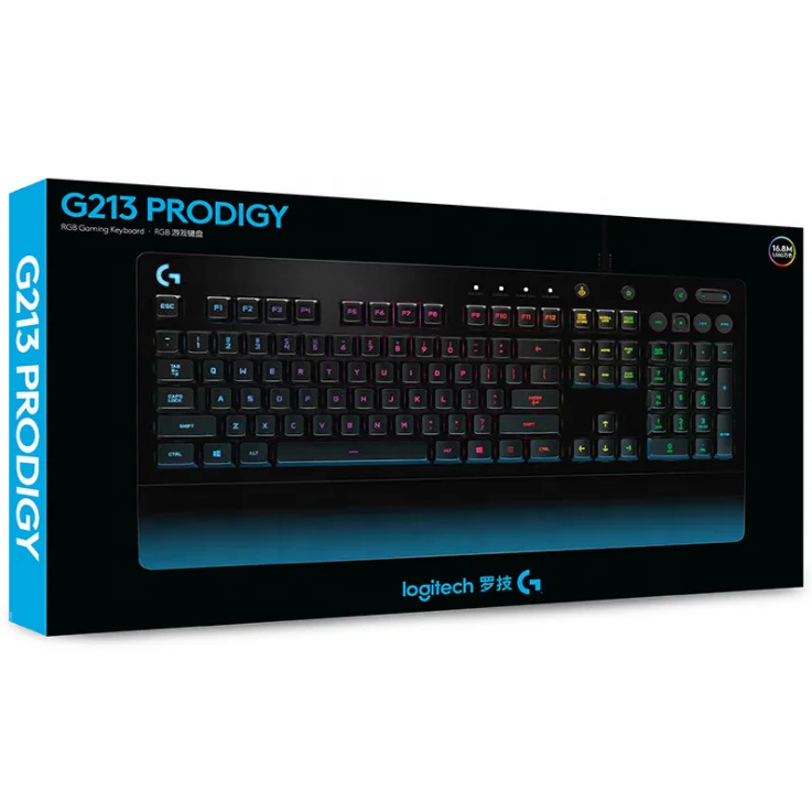 

Logitech G213 PRODIGY RGB Gaming Keyboard for Laptop PC Gaming Overwatch PUBG Gamer Mechanical Keyboard, Black,blue,red