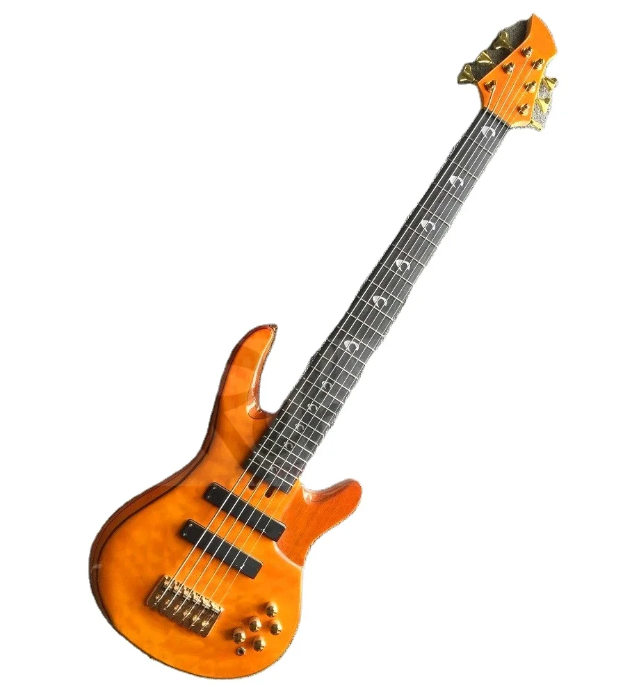 

Weifang Rebon 6 string quilt maple electric bass guitar
