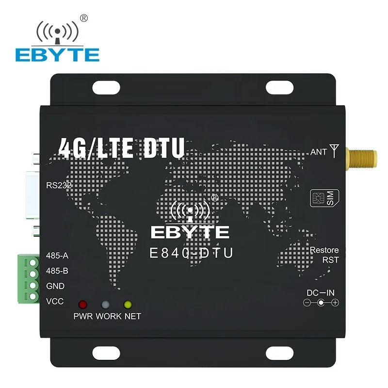 

Ebyte E840-DTU(4G-02E) M2M Industrial Modem Wireless 4G LTE DTU Modbus Adaptive with RS232 RS485