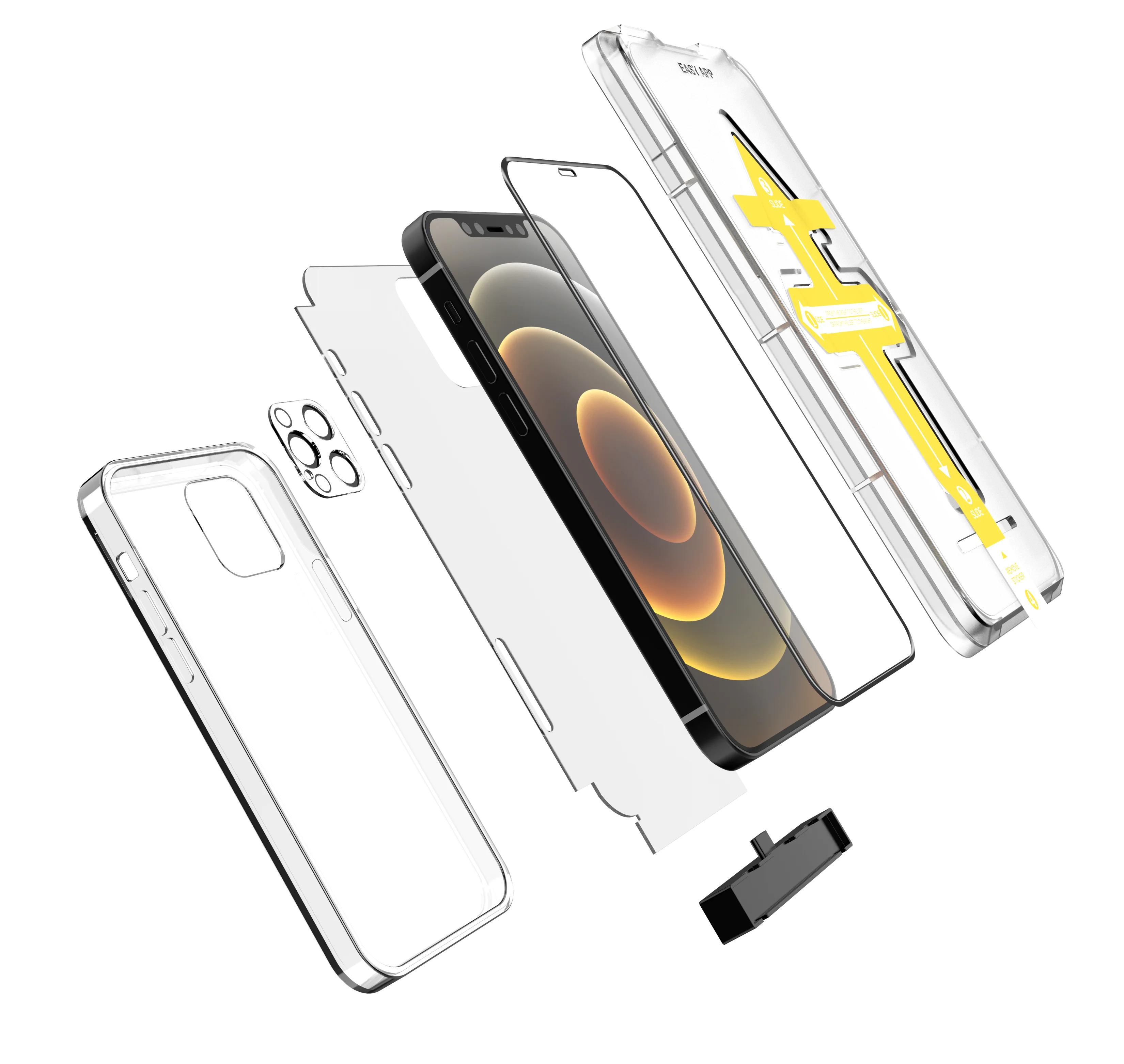 

New Arrival Wholesale Tempered Glass Screen Protector for iPhone 13 Pro Max 2.5D 9H Mobile Phone Lens Camera Protector, Silk screen edge with dust screen
