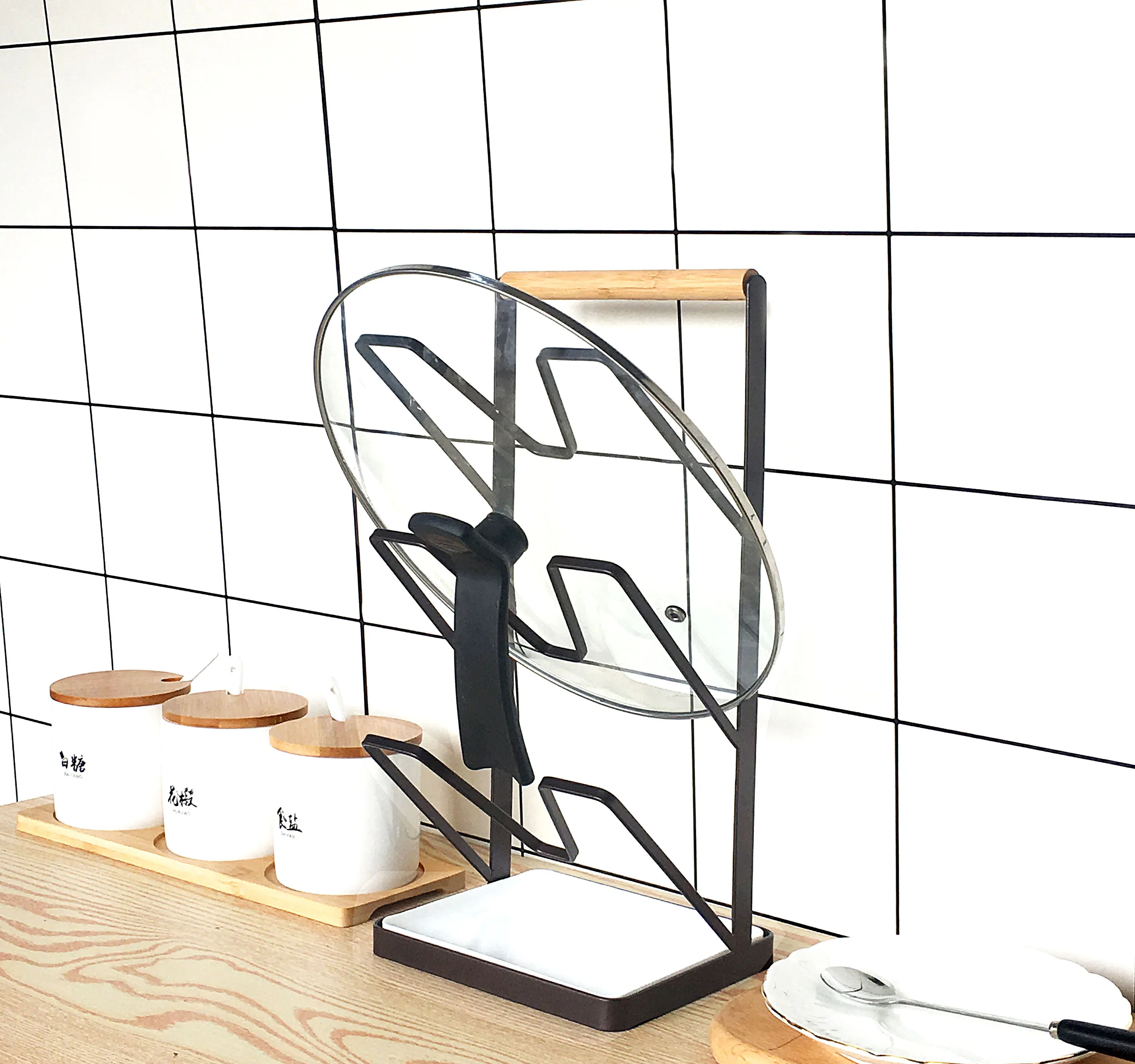 

Factory Wholesale kitchen dish drying rack food tray standing Glass Reinforced Plastic GRP lid holder