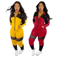 

YT3168 Two pieces outfits women bodycon hoodie long sleeve jacket and long pants adult sweatsuit