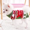 Christmas Dog Sweater knitted Pullover and Hooded Pet sweater with Warm Winter Christmas tree pattern sweater pet