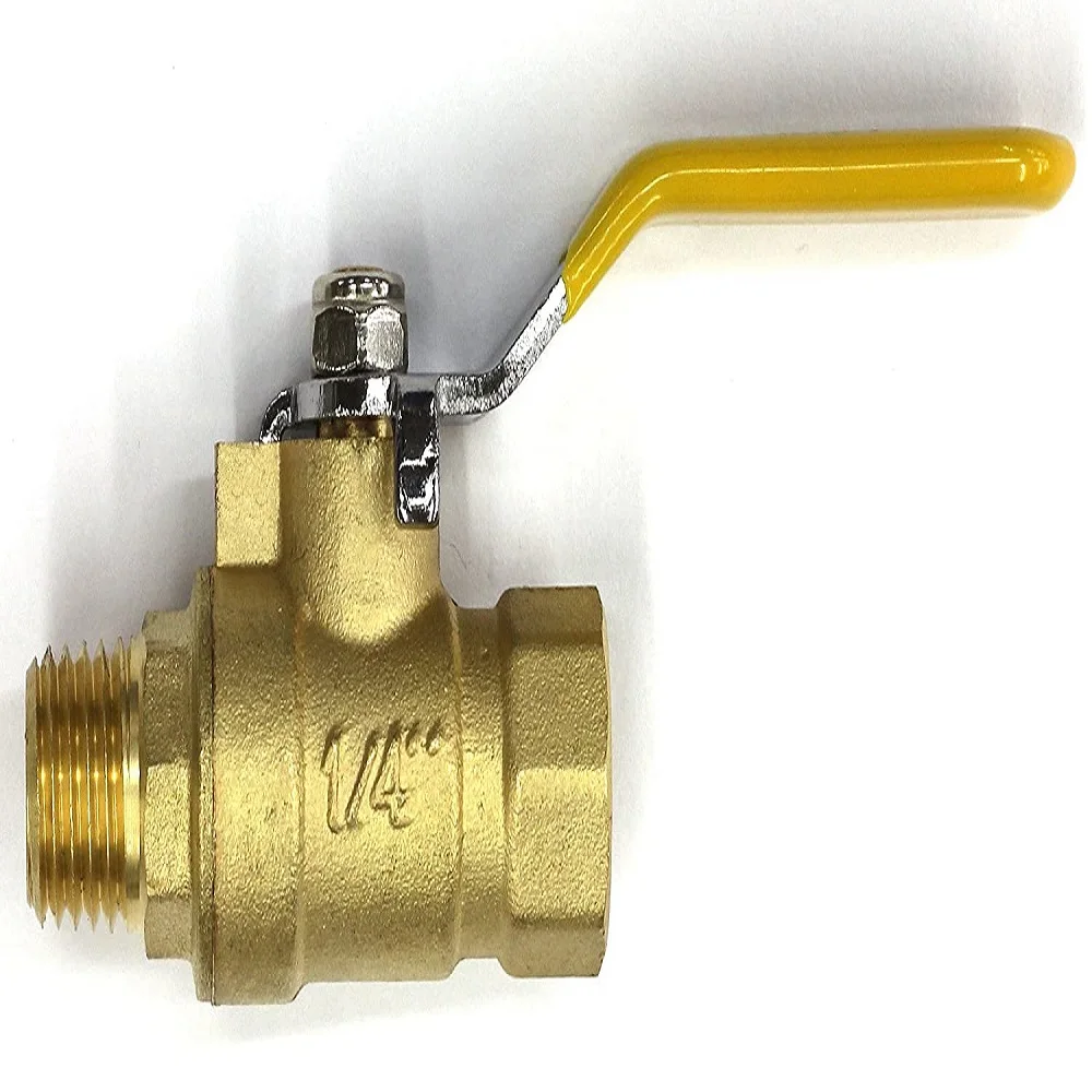 

Lead-Free Forged Brass in-Line Ball Shut Off Valve, Quarter Turn, 1/4" Male NPT (MNPT) X 1/4" Female NPT (FNPT)