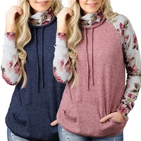 

Best Selling Casual Comfortable Sweatshirt Ladies Iprinting Stitching High Neck Sweater With Pocket Sweatshirt For Women