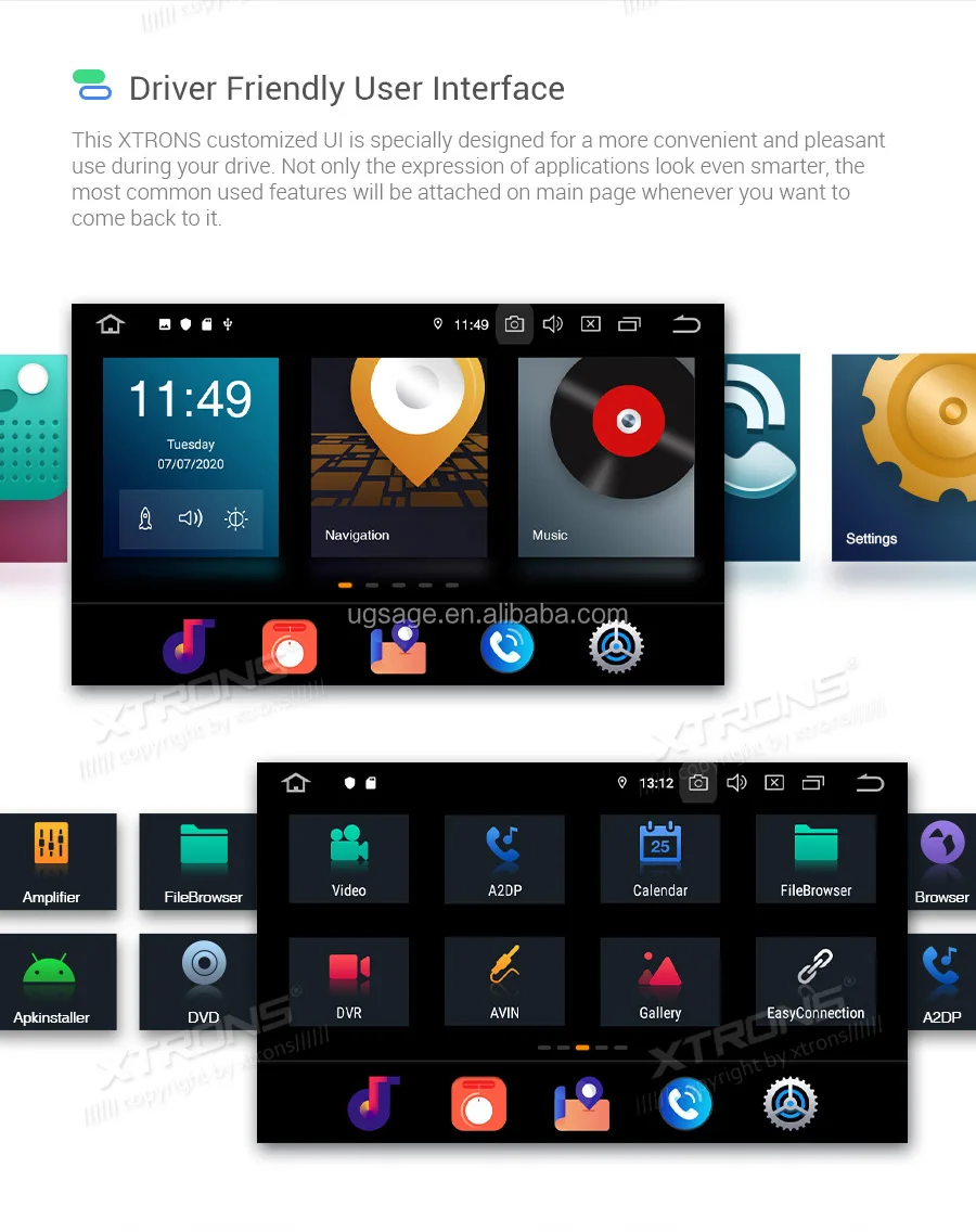 Xtrons 7 Inch Android 10.0 Touch Screen Car Radio For Mercedes Benz