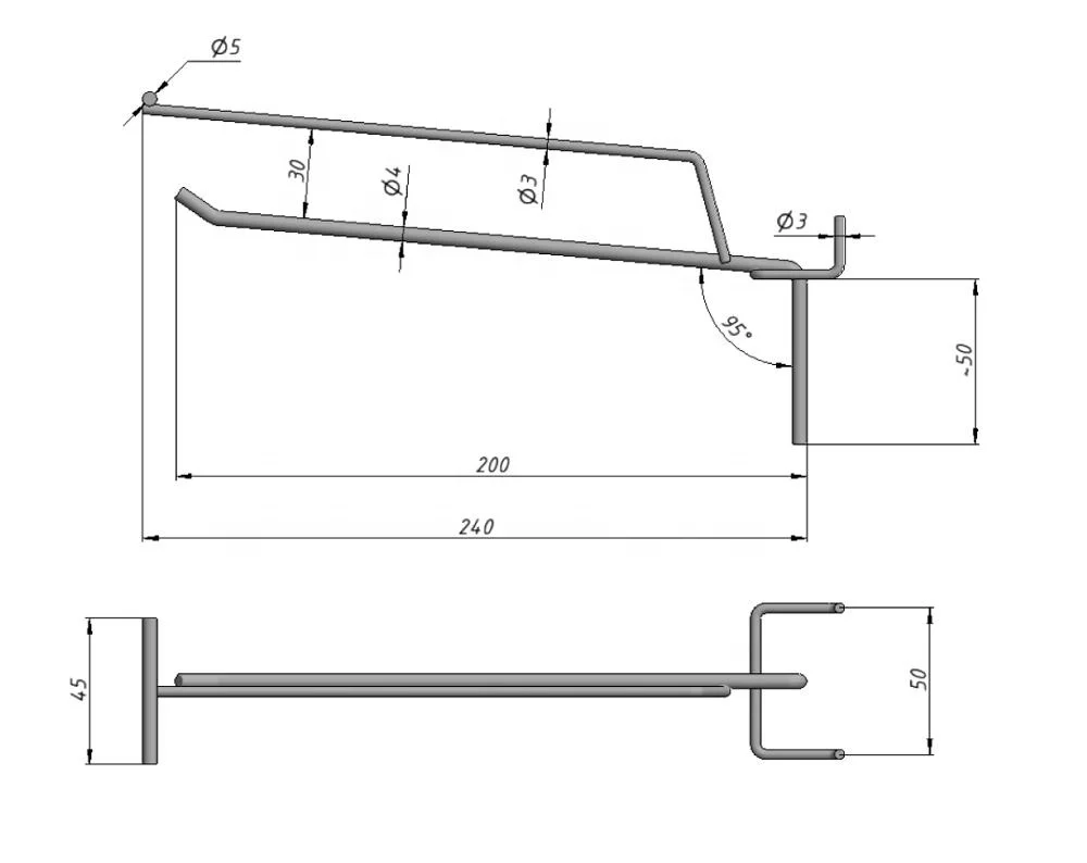 
Hook to display plates in shop supermarket 