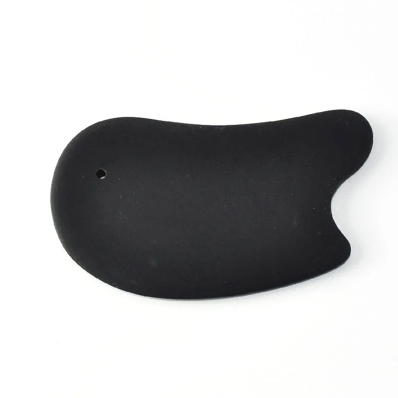 

Best Jade Gua Sha Scraping Massage Tool Hand Made Natural Bian Stone Black Guasha Board, Black matte texture