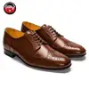 Brown Brogue Wingtip Derby Shoes, New Product High Quality Genuine Leather Hand made Customized elegant mens dress shoes