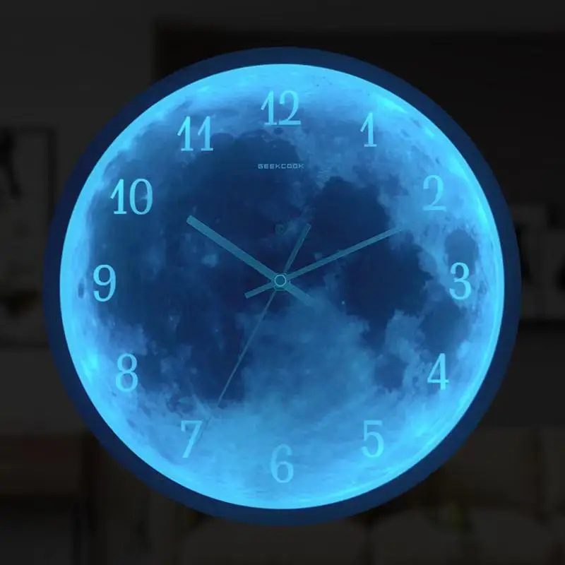 

Creativity Wall Clocks Voice Control LED Night Light Wall Clock Earth Luminous Clock Creative Home Gifts