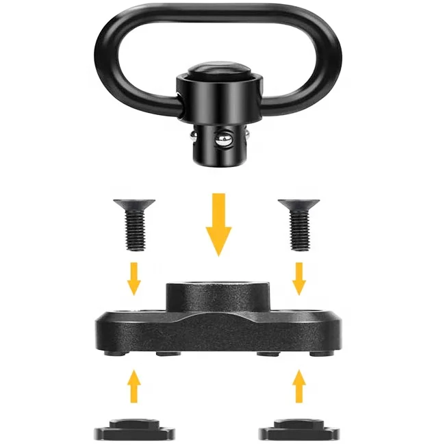 

1.25 Inch Adapter Attachment QD Sling Mount Sling Swivel, Black
