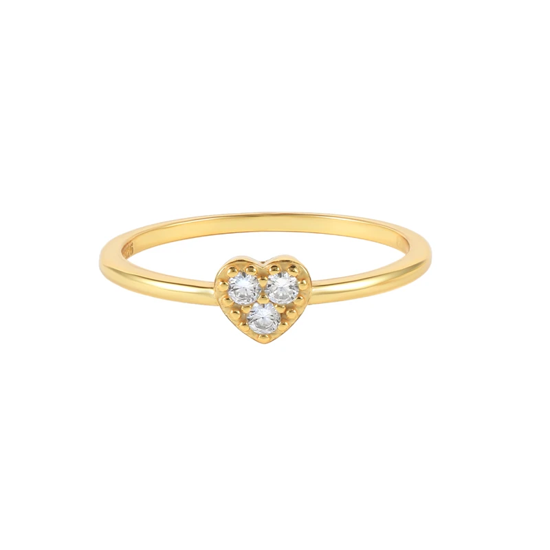 

ROXI ins heart-shaped zircon ring 18K gold plated jewelry s925 silver wedding ring for woman, Gold color