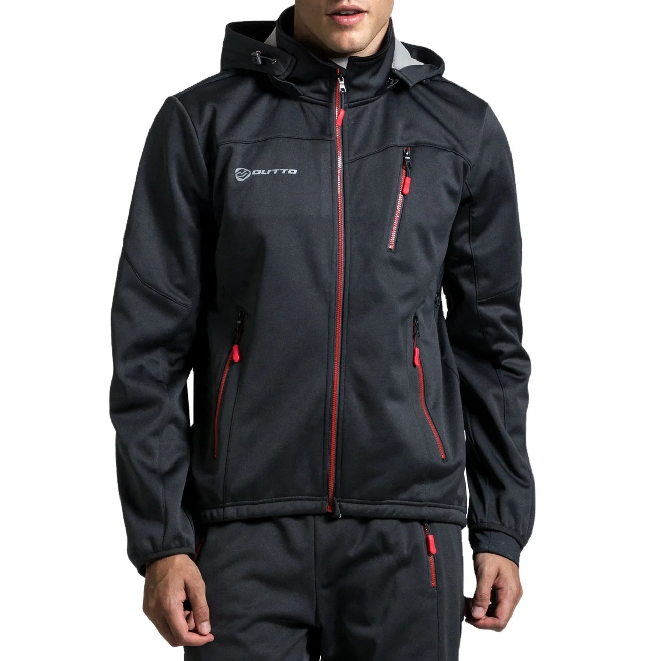 

Men's Cycling Jacket Hoodie Windbreaker Long Sleeve Fleece Inside Reflective Windproof Waterproof Mtb Biking Running Jacket