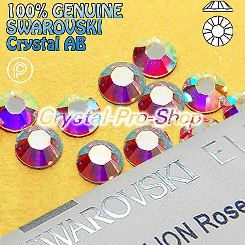 
Swarovski Elements AB Crystal (001AB) Iron On Flatback Crystal Rhinestones 