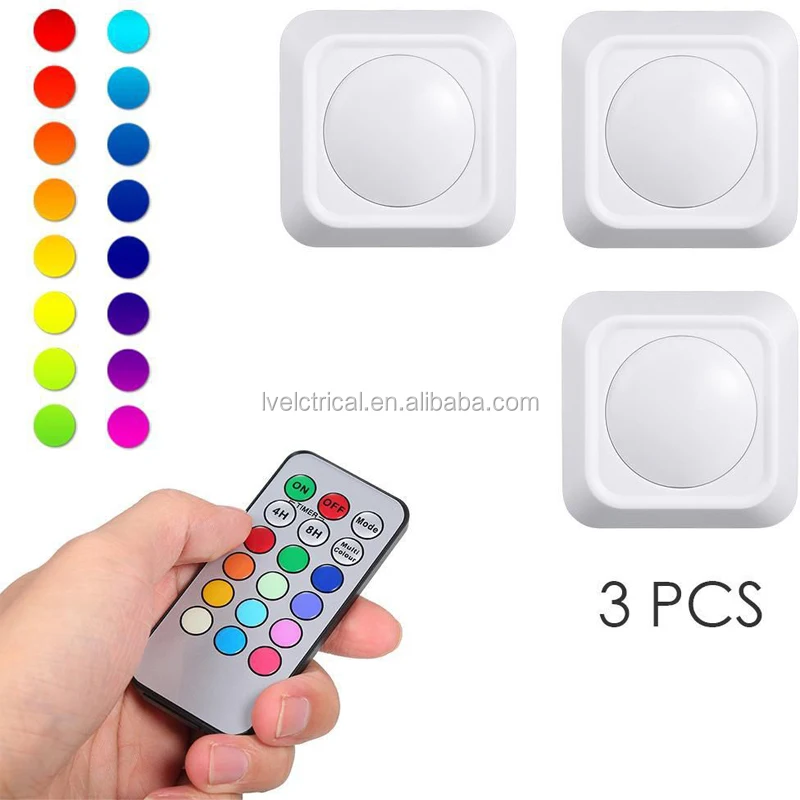 4.5V 1W 3 Pcs RGB Color Changing LED Puck Light