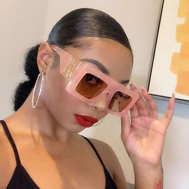 

9068 Fashion Glasses Women Gradient Lens Floral Pattern New Hot Selling Sun Shades UV400 Square Oversized Sunglasses, Custom colors