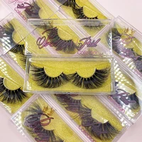 

wholesale custom private label eyelash packaging box 25mm false 3d mink eyelashes free sample mink lashes vendor