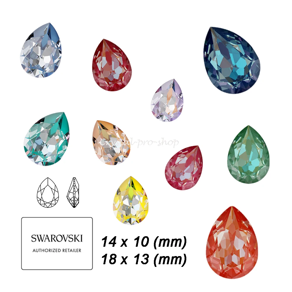 

( New 2020-21 ) Fancy Stone (4320) Pear DeLite Lacquer Crystal From Swarovski Elements Rhinestones