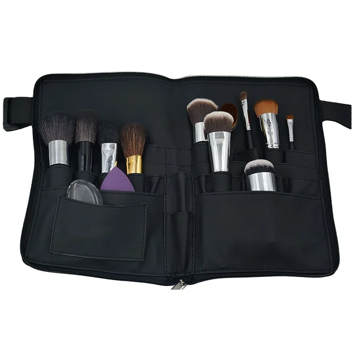 

Personalized Leather Makeup Brush Belt Bag For Makeup Artist In stock