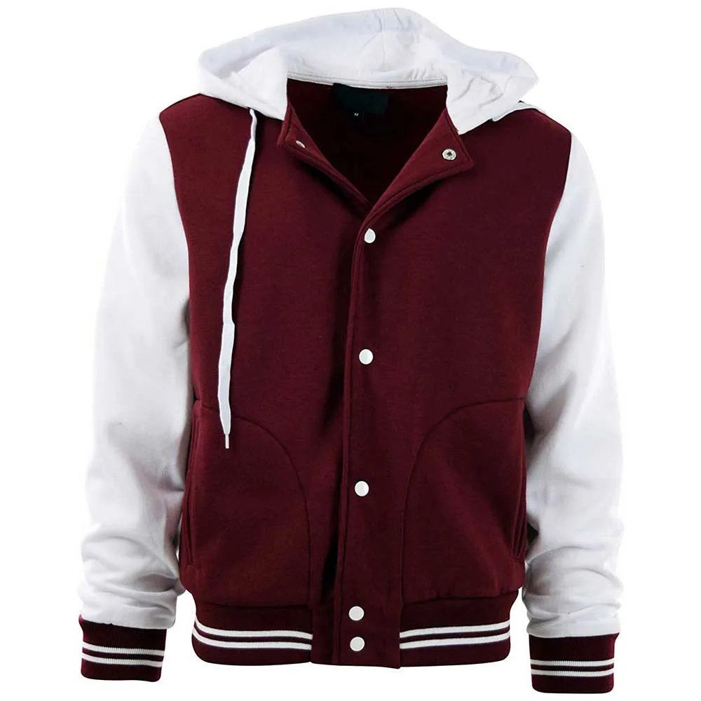 Durable Sweater Men's Red And White Baseball Varsity Jacket With ...