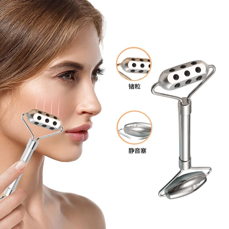 

Stainless Steel Cooling Energizes Facial Skin Care Gua Sha Massager Germanium Face Beauty Roller