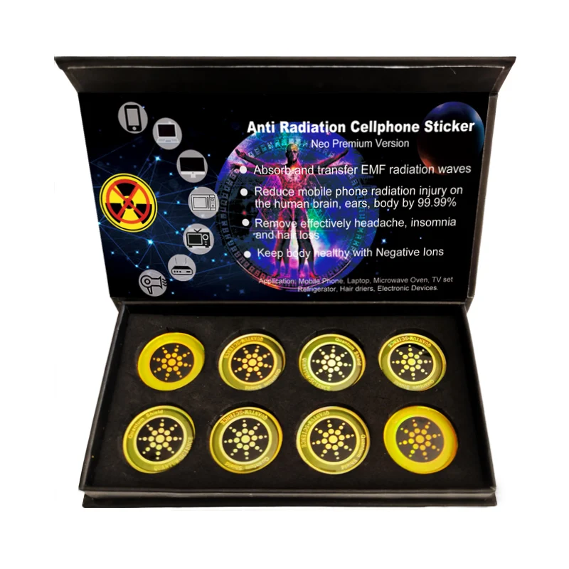 

EMF Protection Anti Radiation Quantum Shield Sticker for Cell Phone/iPhone/WiFi/Laptop-All Devices-8PCs Pack, Custom Gift Box