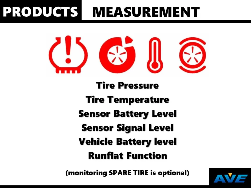 Ave Tyre Pressure Monitoring System Total Solution Color Lcd Truck/bus