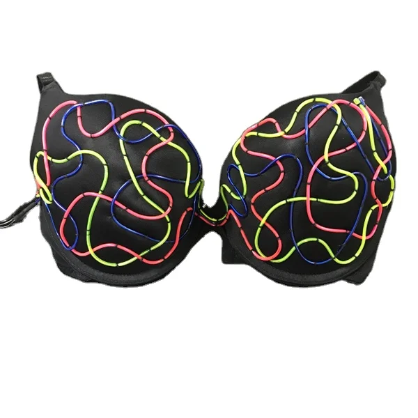 

LED Bra/LED Panty/LED Luminous Lingerie Optical Fiber Luminous Underwear Sexy Lingerie Hot with Led Light, Black/pink/white/customize