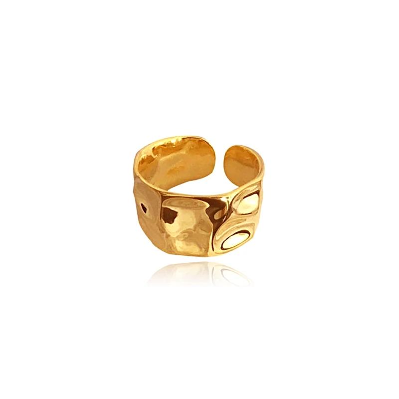 

Fukarni 4.78 Gram Irregular 925 Sterling Silver Niche Gold Plated Rings Adjustable KR002