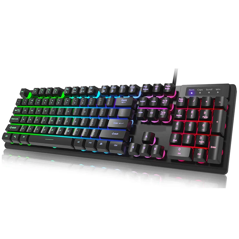 

Free Shipping Waterproof USB Wired Floating LED Backlit Mechanical Gaming Keyboard For Desktop Computer PC