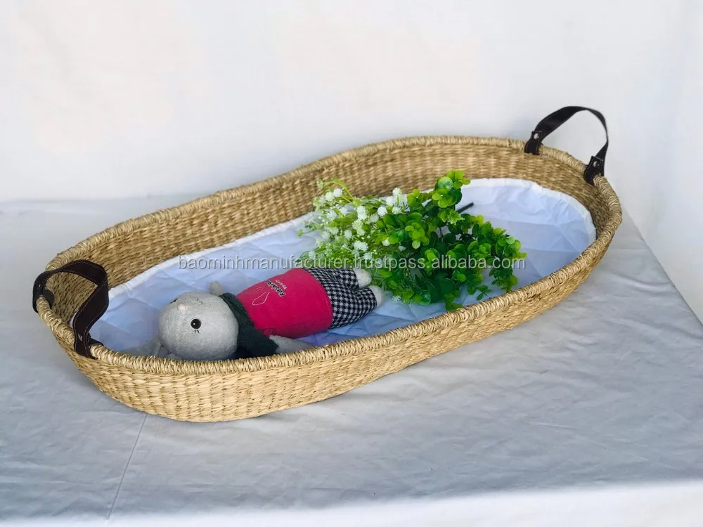 Natural Seagrass Baby Changing Basket With Rope Handle Buy Baby