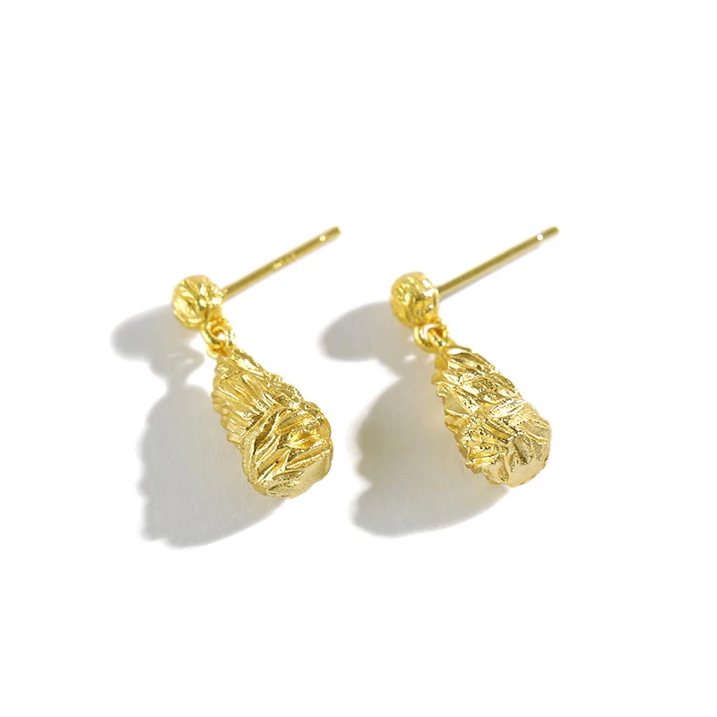 

H-E581 Top Sellers For Amazon Pure Sterling Silver 925 And Versatile Handmade Thread Drop And Earrings