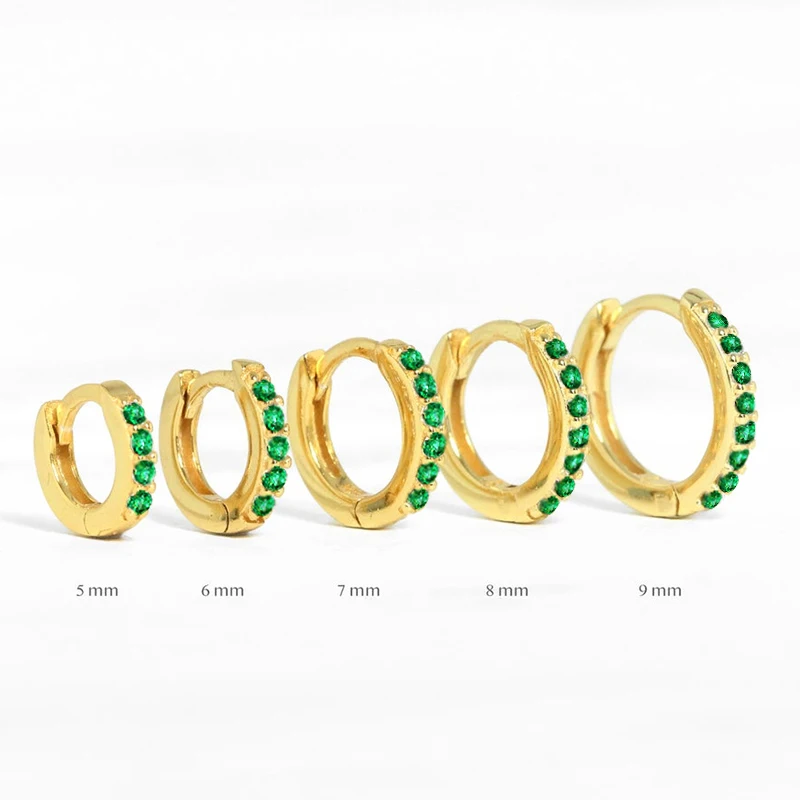 

ROXI hoops silver 925 jewelry earrings pairs round crystal german 18k gold plated huggie statement earings