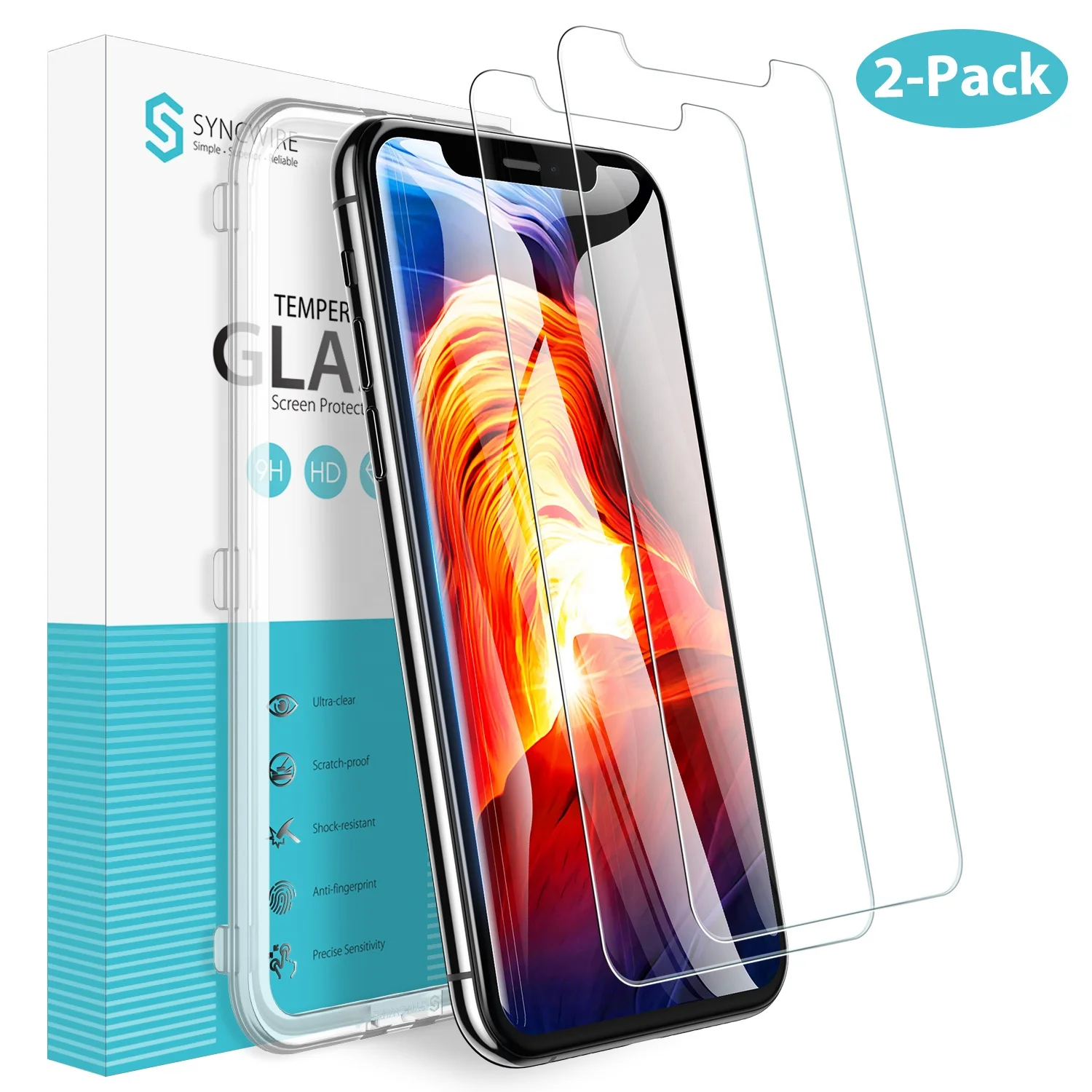 

Syncwire Screen Protector for iPhone 11 Pro/XS/X 2-Pack