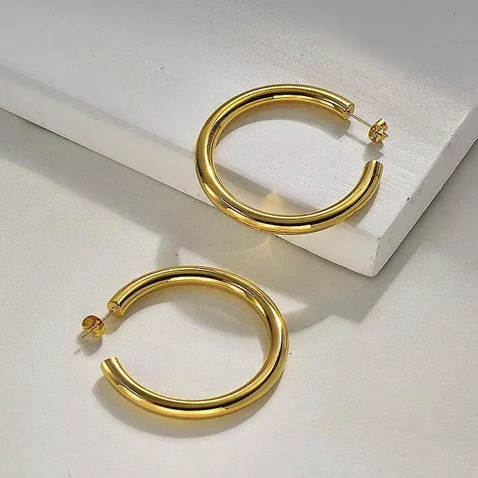 

Baoyan Bijuteria Joyas Bisuteria Bijoux 18K Gold Plated Hoop Earrings Stainless Steel Gold Earring Hoops And Cheap Earring Sets