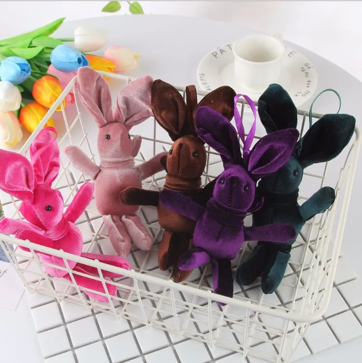 
2020 Plush toy of Korean Plush wish rabbit doll Velvet rabbit hanging annual meeting gift eternal bouquet bag accessories 