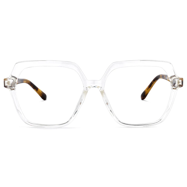 

Comfortable Vintage Womens TR90 Geometric Pink Crystal Optical Eyeglasses Frame with Spring Hinge, 5 colors