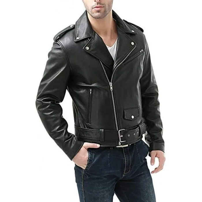 Custom Classic Motorcycle Premium Quality Leather Jacket For Men