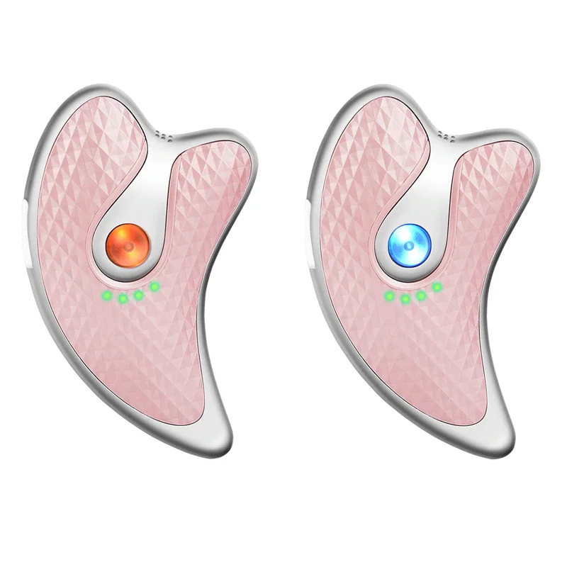 

Electric Facial Massager Microcurrent Detoxification Skin Rejuvenation Guasha Facial Scraping Instrument Tool, White pink